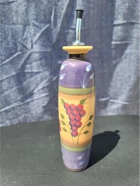 Julie Ueland Vtg Ceramic "Feels Like Home" Oil Cruet Tuscan